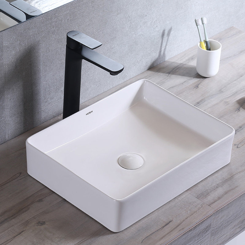 北欧简约风格方形洗脸盆台上卫生间陶瓷洗手池洗台上盆
