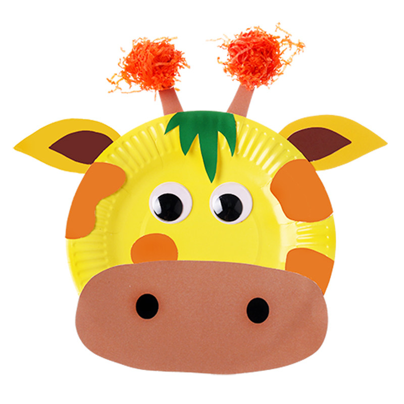 儿童手工 创意diy纸盘动物制作 美劳卡通狮子 幼儿园手工材料包