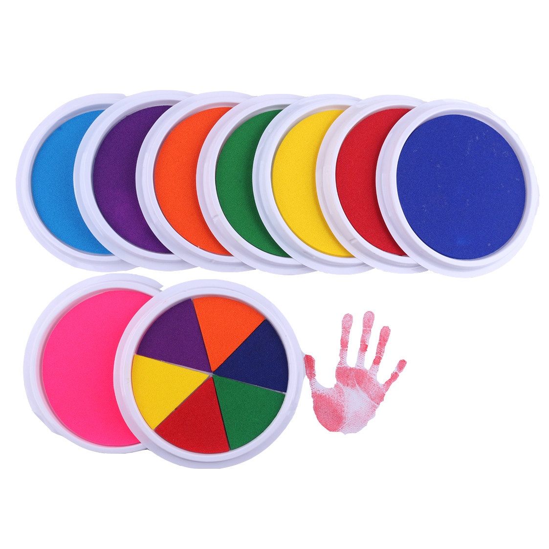 绘画手印彩绘涂鸦拓印手掌颜料水洗幼儿园印泥颜料绘画组合