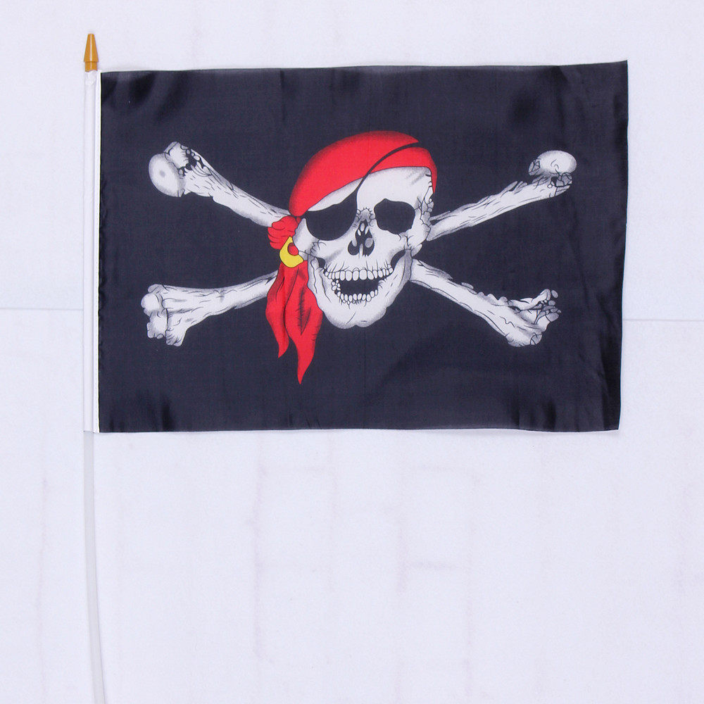 万圣节酒吧夜店装饰道具挂旗骷髅旗超大海盗旗手拿海盗旗挂旗
