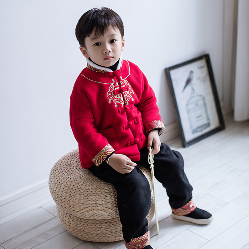 拜年宝宝男童复古古风冬装汉服婴儿中国国风唐装