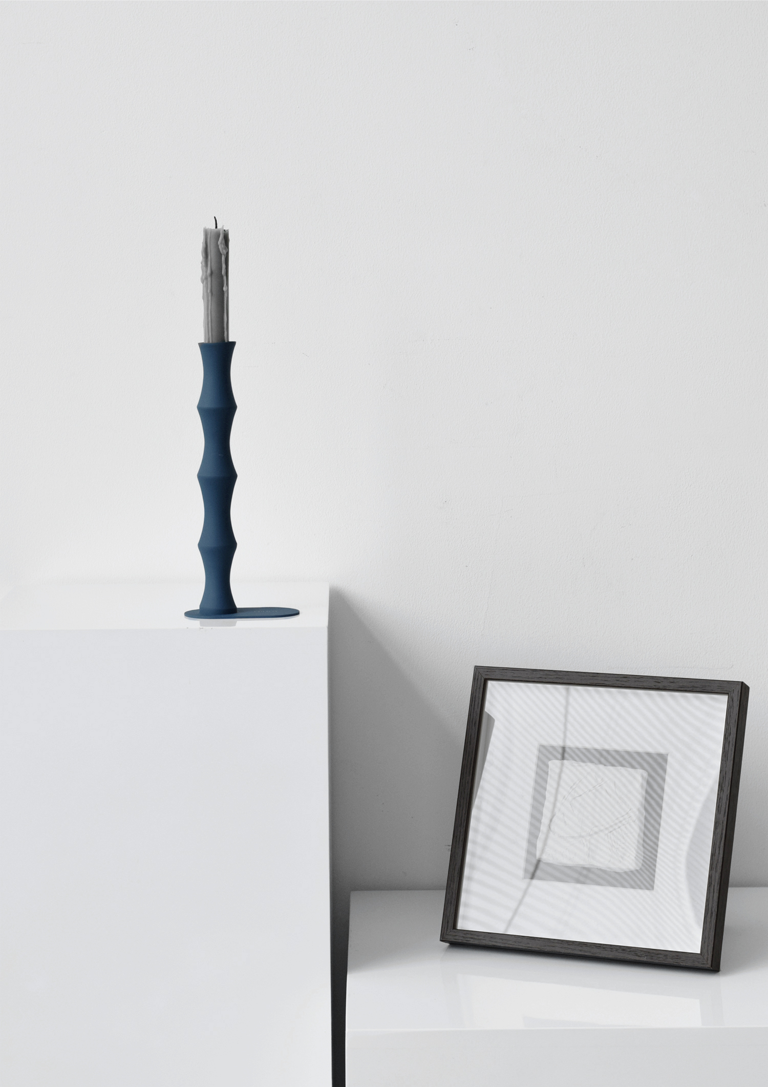 烛台oroliving新品原创设计极简蓝色高烛台家居装饰摆件烛台