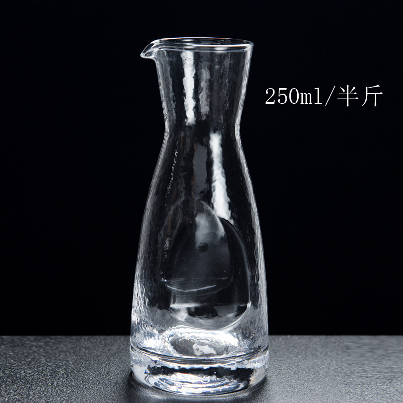 酒器酒壶锤纹玻璃清酒家用黄酒白酒扎壶酒具家用酒壶