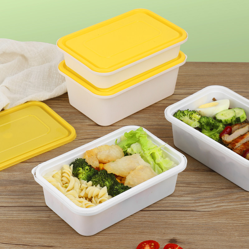 特厚长方形1000ml一次性餐盒安全防盗锁口外外卖快餐一次性餐盒