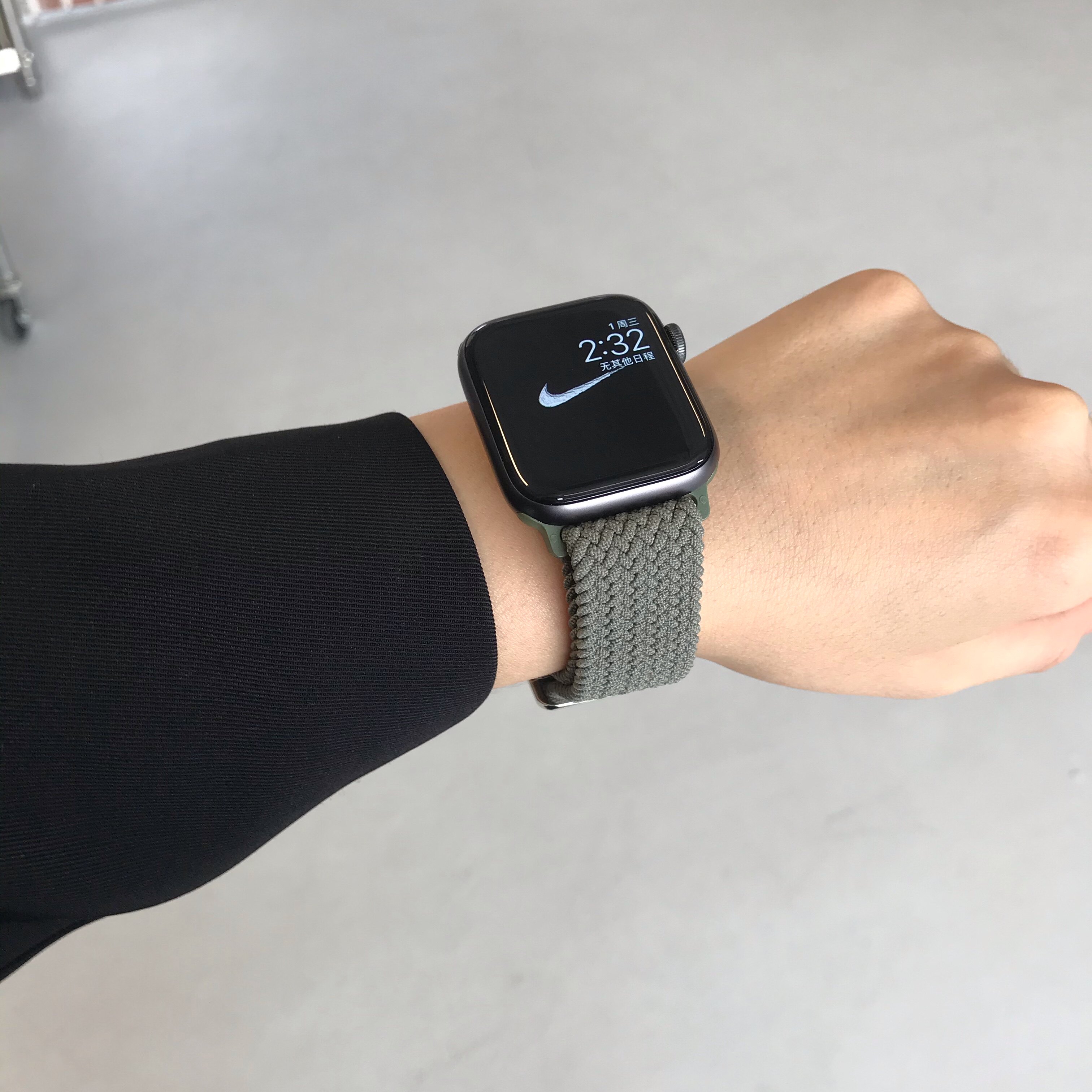 表带qqilin适用苹果手表可调调节弹力编织iwatch67智能手表手环表带