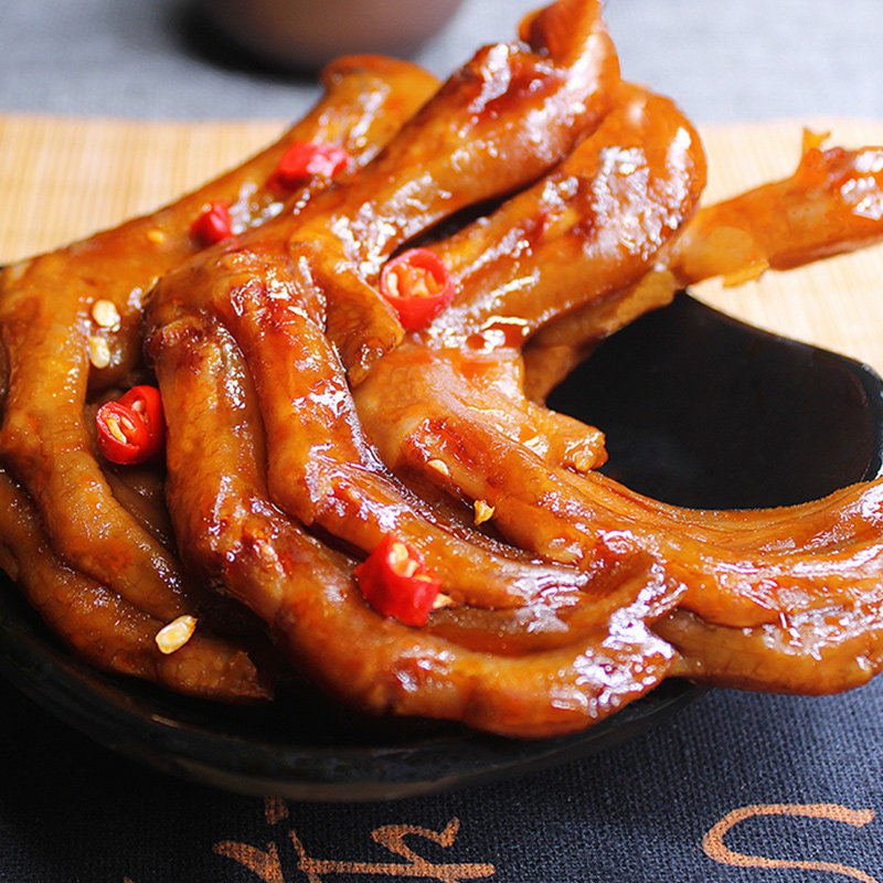 一粒香辣鸭掌10个衢州特产卤味鸭爪鸭肉零食鸭肉零食