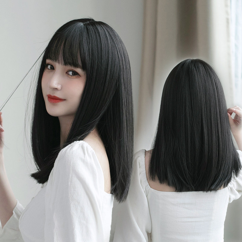 假发短发刘海圆脸女生中短发型逼真自然少女日常整顶假发