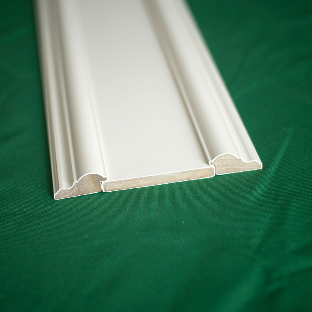 白色哑光简约奢北欧式装饰线条电视背景墙护墙板腰线实木造型线