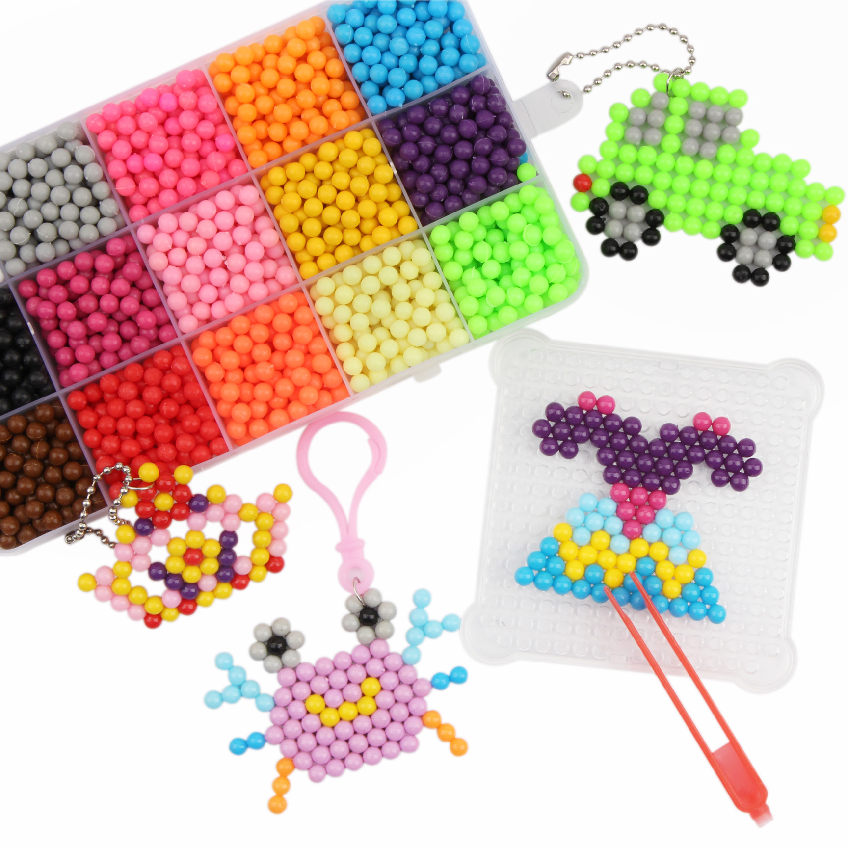 水雾神奇魔法珠儿童手工diy益智男 女孩水溶拼豆豆玩具套装幼儿园