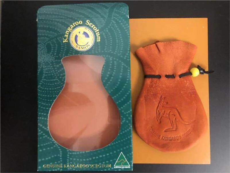 袋鼠蛋蛋零钱包澳洲纪念品挂件睾丸皮碎银包真皮文玩袋luckybag