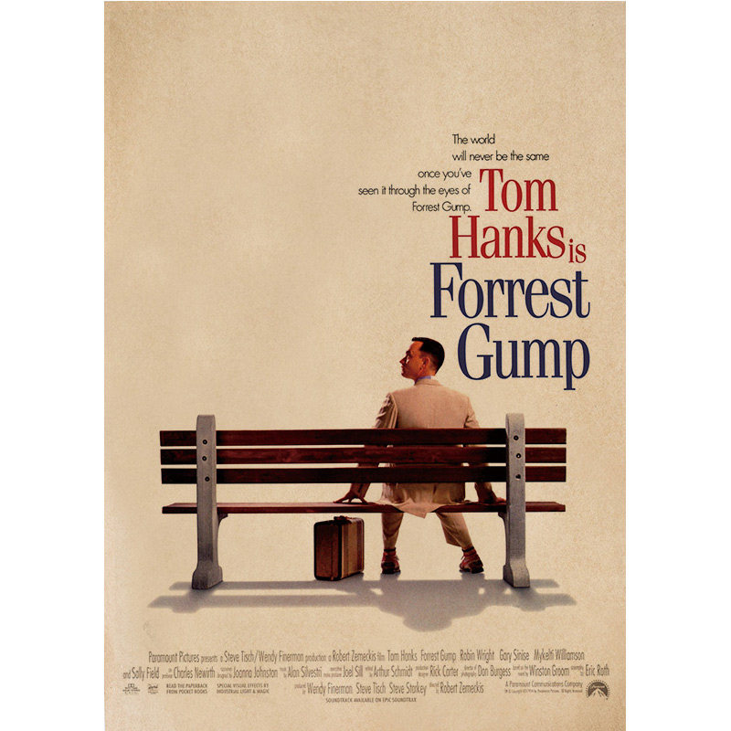 阿甘正传经典电影海报明星壁纸复古怀旧影视宿舍餐厅卧室现代装饰画