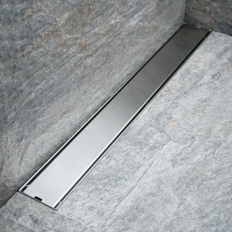 隐形地漏镶砖不锈钢防臭长方形淋浴房排水槽黑色定制地漏