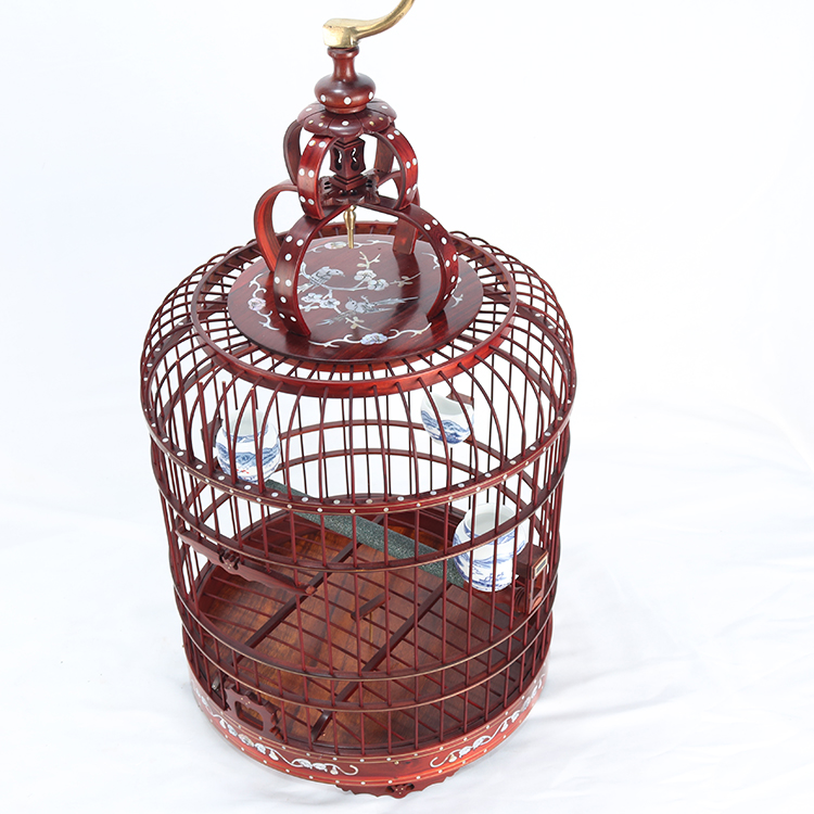 高档画眉观赏摆放板楼样板鸟笼画眉鸟活底红木笼子