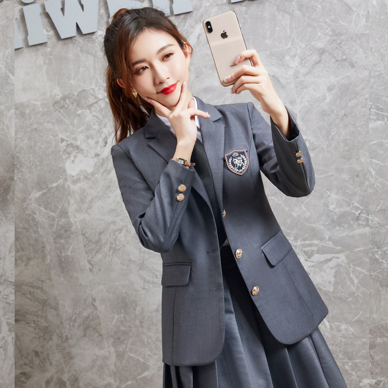 小西装女外套jk制服全套秋装套装学生西装校服班服2021新款幼师服