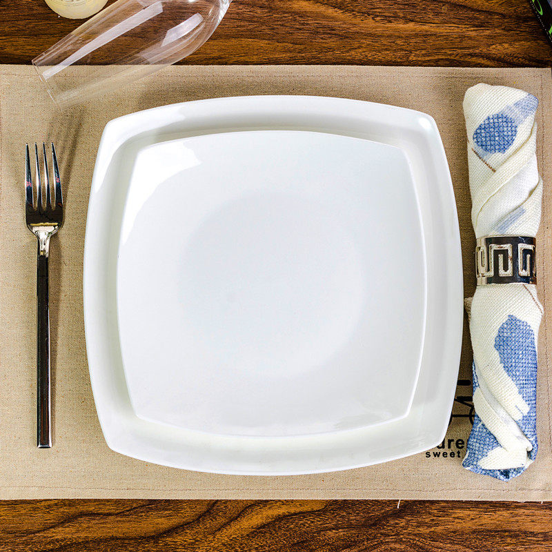 手工镶金家用骨瓷欧式西餐餐盘意大利面盘创意盘