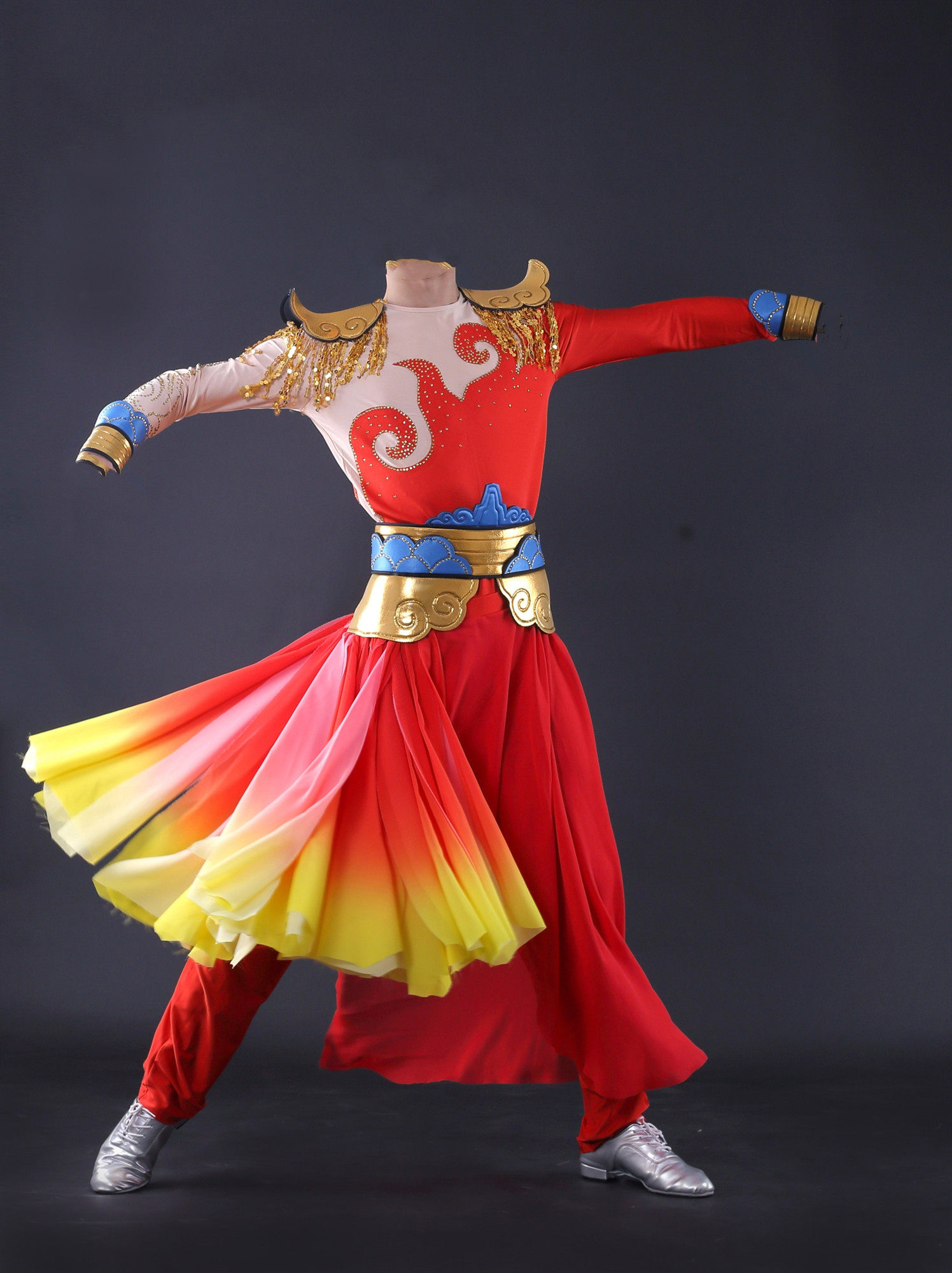 新冬季打鼓喜庆服装国风中国演出服舞艺表演开场民族服装