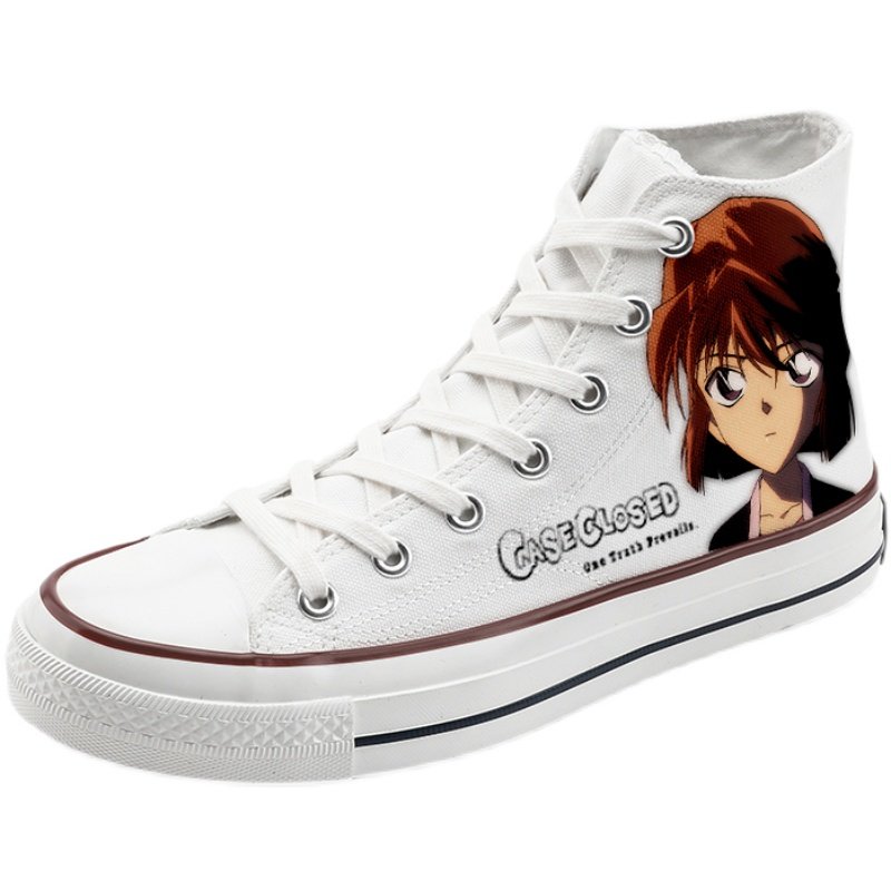 回力手绘经典高帮涂鸦款款限量侦探柯南鞋子帆布鞋