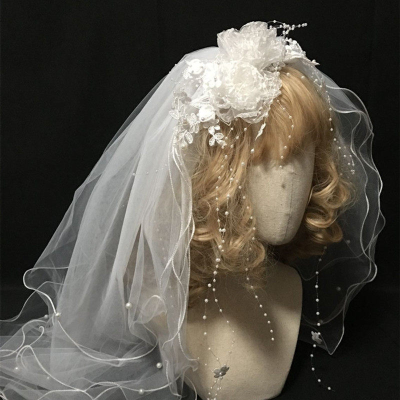 新娘主婚头纱多层复古蕾丝头饰超仙森系儿童头纱