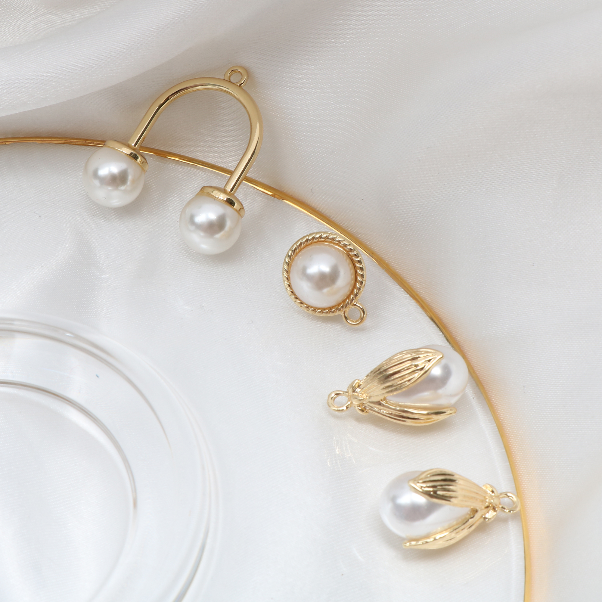 巴洛克吊坠配件耳环饰品手工diy合金复古珍珠其他diy饰品配件