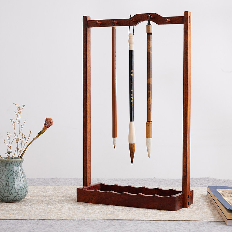 笔架毛笔花梨展示架中式法新书法创意笔托搁笔笔架