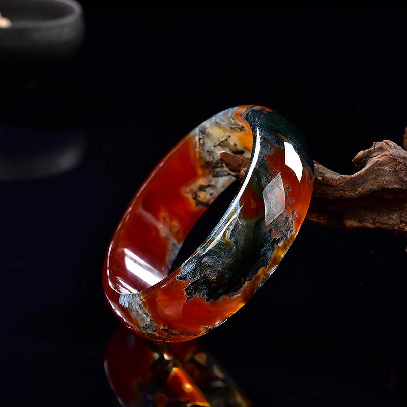 1000天然红油水草玛瑙私拍无效手镯