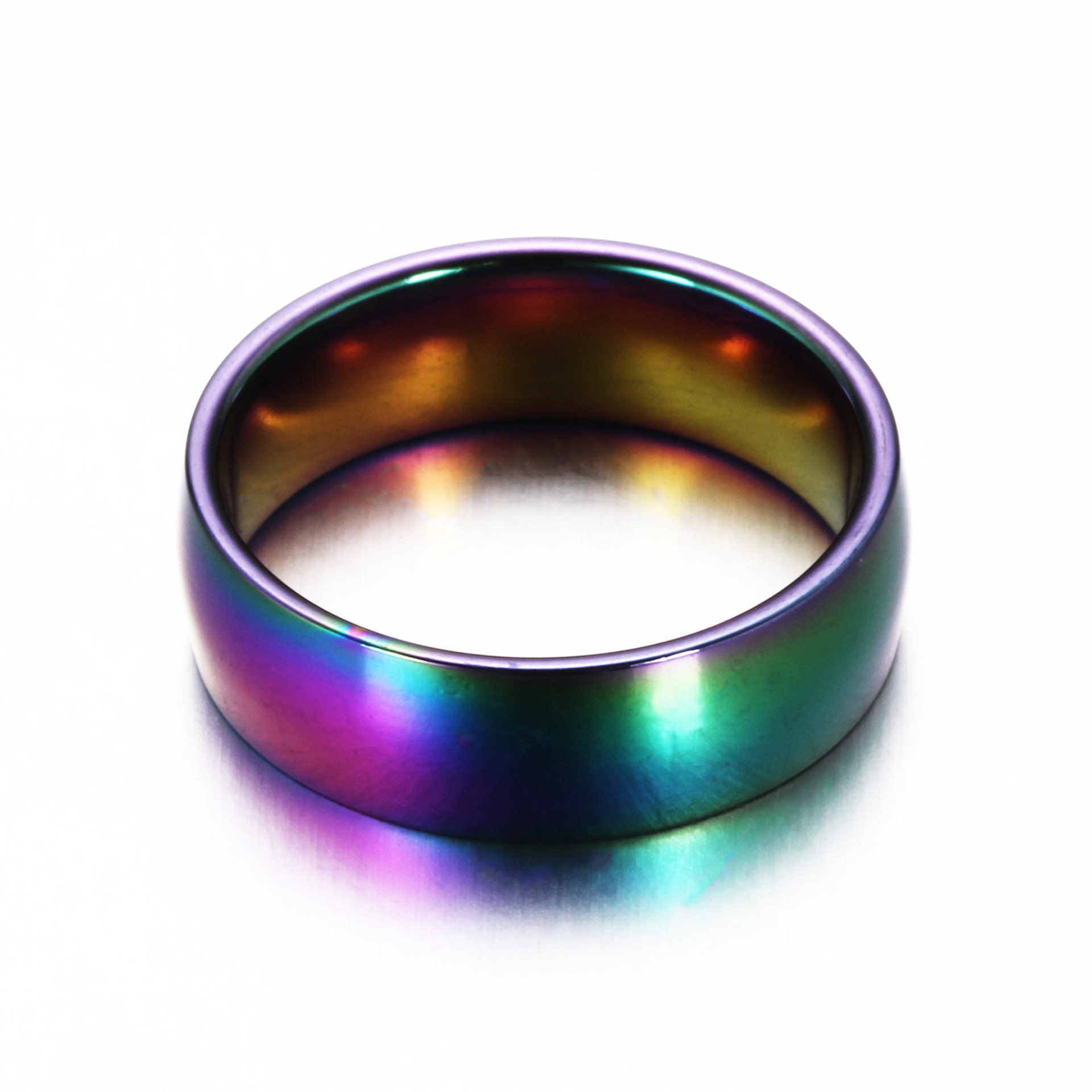 戒指新品电镀七彩钛钢不锈钢彩虹绚丽热销指环戒指