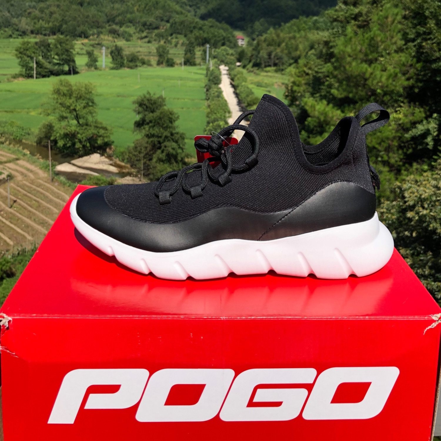 pogo男女套脚飞织鞋低休闲时尚运动透气增高2021时尚休闲鞋