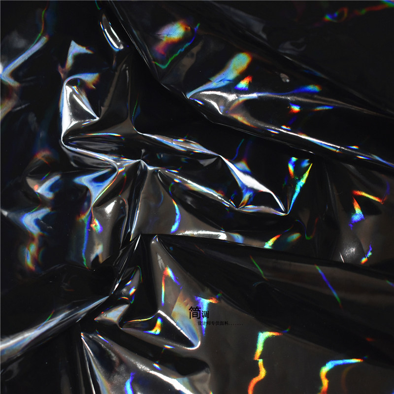 幻彩电光七彩软镜面革涂层羽绒服装 包袋舞台pvc皮革布料 - 布料/面料