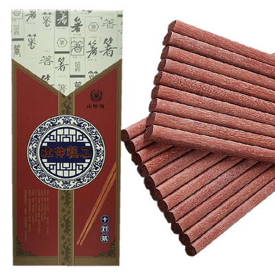 张家界杜仲原木筷子无漆无腊实木十年树质红芯筷子