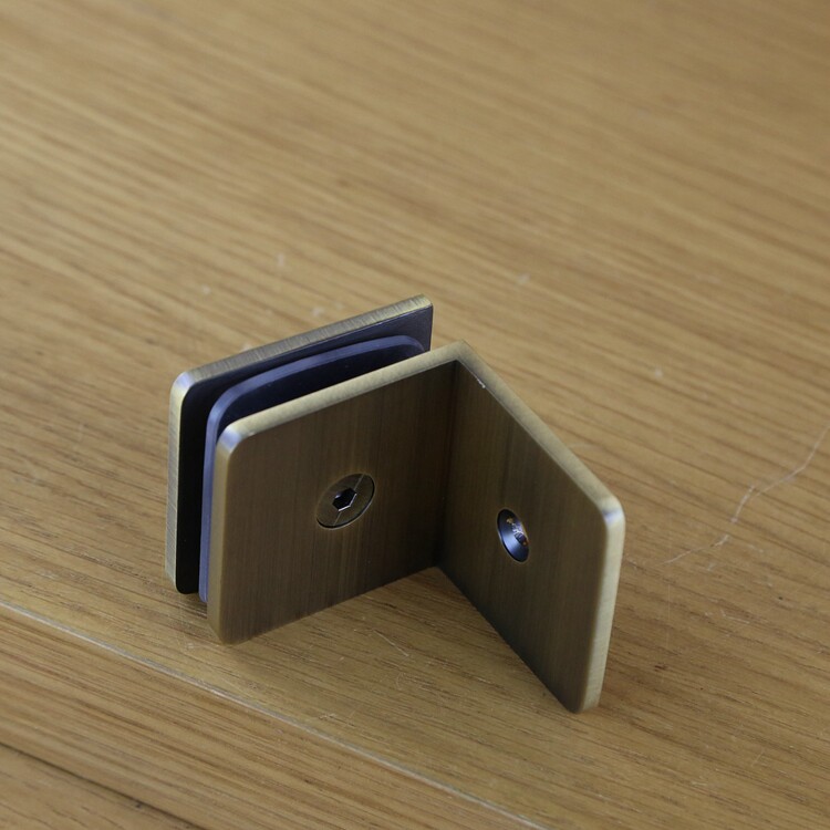 进口青古古铜玻璃门角码浴室门夹单边90度固定浴室玻璃夹