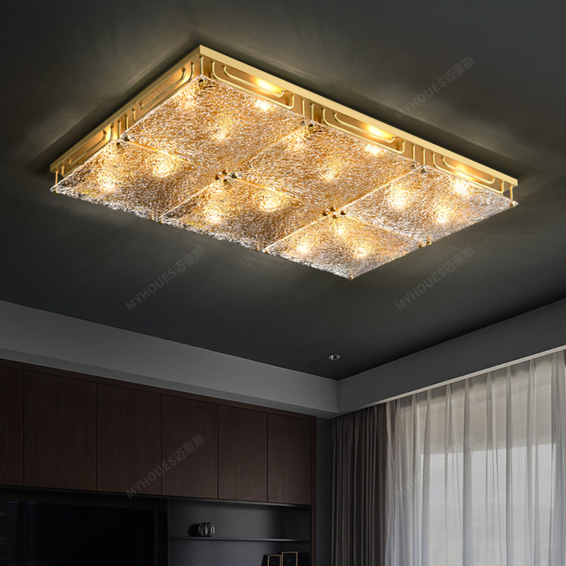 全铜轻奢吸顶灯现代简约大客客厅主灯led卧室超薄餐厅