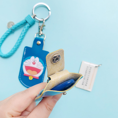 情侣钥匙扣门禁卡套牛奶妹公交小卡钥匙圈环ins小猪可爱皮绳挂件