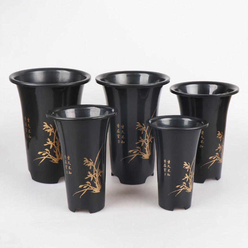 花盆紫砂兰花盆栽塑料高款多室内仿古桌面盆景花盆