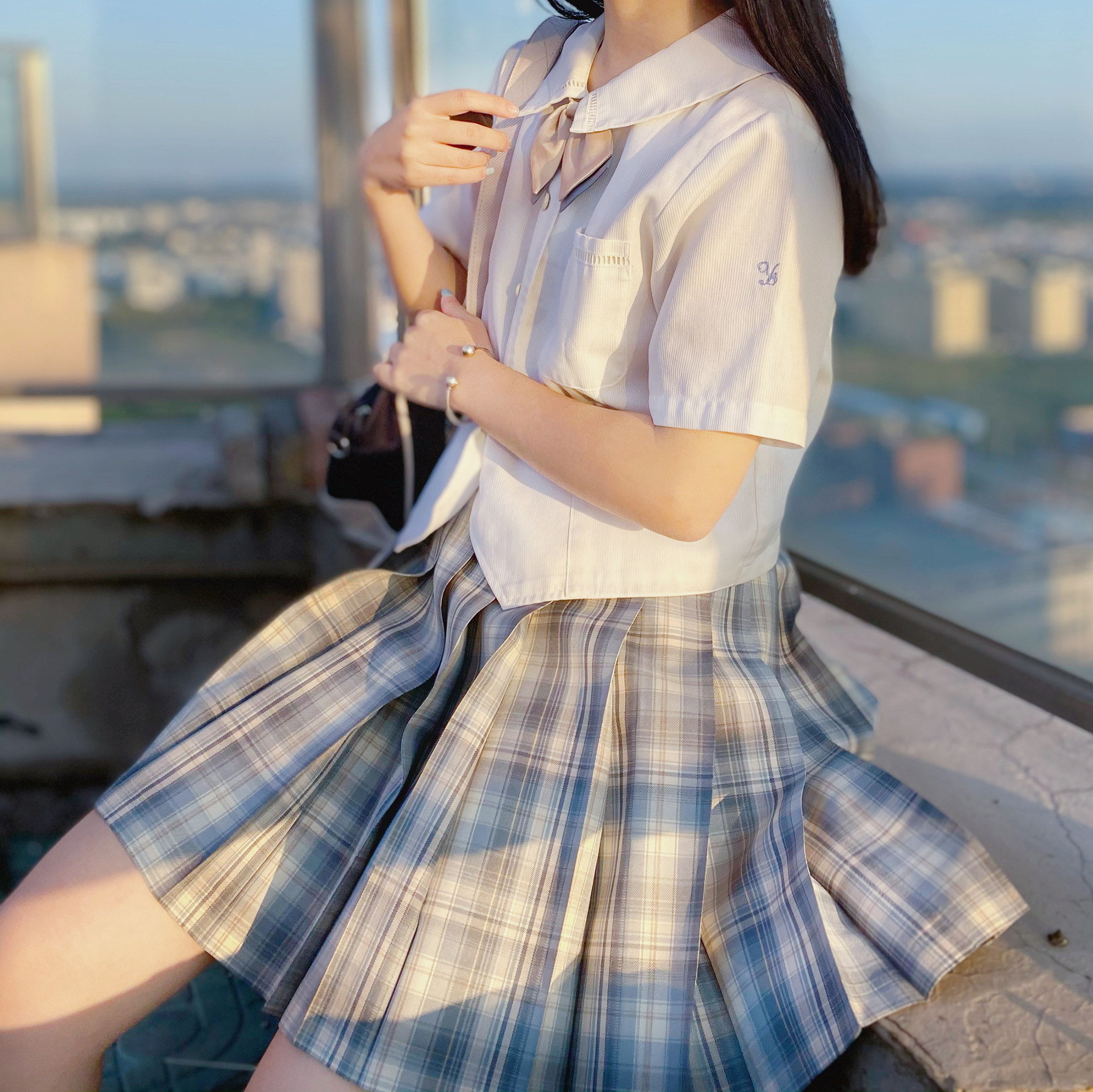 嫷妹现货掉落清池原创正版制服短裙百褶裙jk半身裙