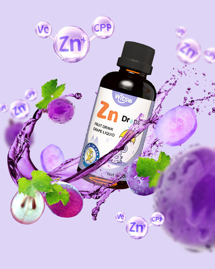 witsbb健敏思补锌新新生儿婴儿宝宝锌滴剂60ml钙镁钙铁锌