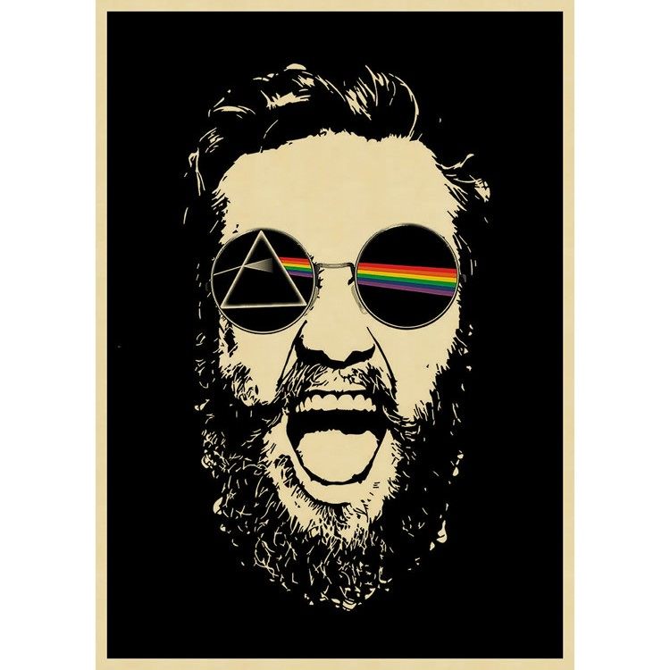 平克弗洛伊德海报pinkfloyd牛皮纸复古装饰画摇滚音乐英国