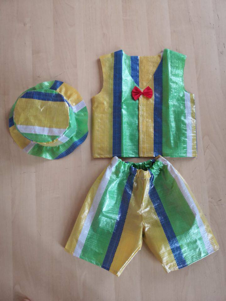 新款儿童环保服装diy材料手工制作环保衣服 亲子时装秀服装走秀款