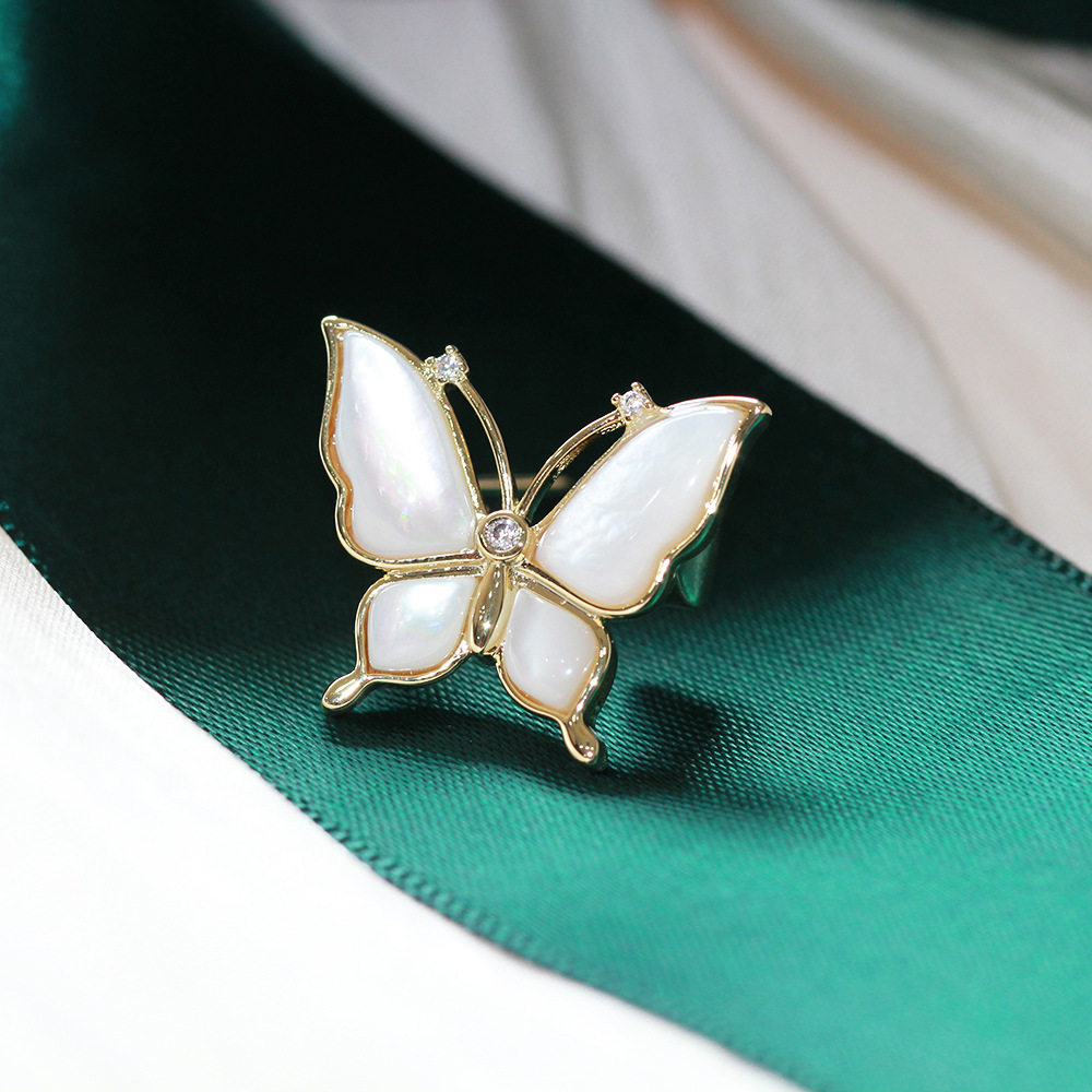 轻奢小巧mini天然贝母蝴蝶胸针简约时尚女款胸针