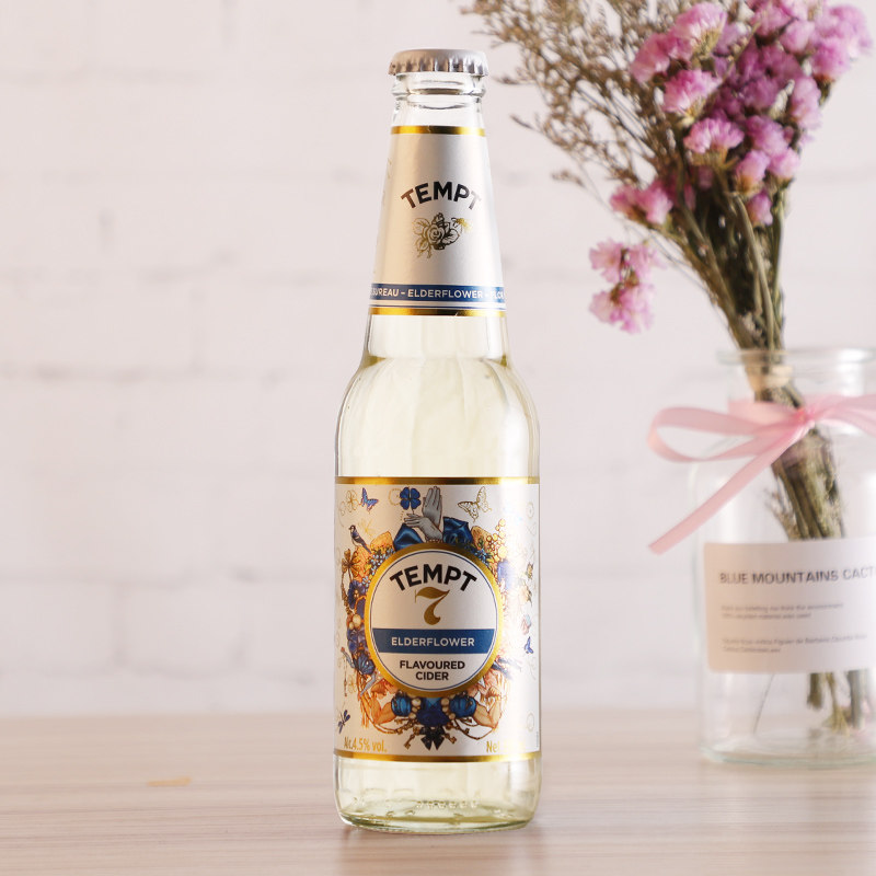 丹麦tempt诱惑1号3号8号9号接骨木酒啤酒西打苹果味女士酒