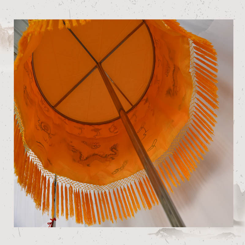 法会支架宝盖佛教用品刺绣绣品黄罗伞举挂寺庙刺绣