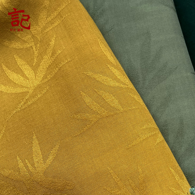 连衣裙布料古风竹叶暗纹提花上衣旗袍汉服大袖人面料