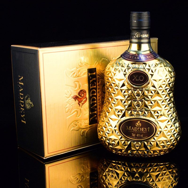 xo洋酒700ml40度土豪金版礼盒装原酒法国进口brandy xo洋酒白兰地