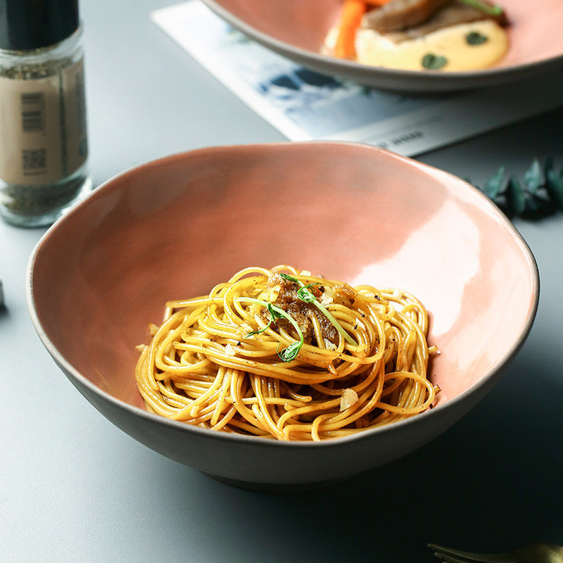 瓷彩美日式拉面家用单个汤碗拌面碗面条大号碗菜碗碗