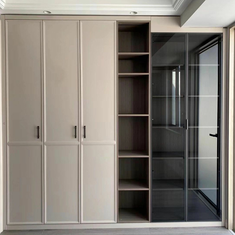 衣柜昆明定做飘窗纯全实木白蜡橡木整木定制定制平开门衣柜