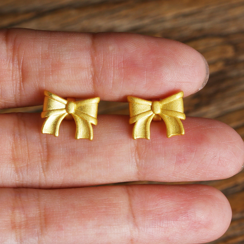 尼泊尔老金蝴蝶结公主逃跑14k包金沙金diy戒指其他diy饰品配件