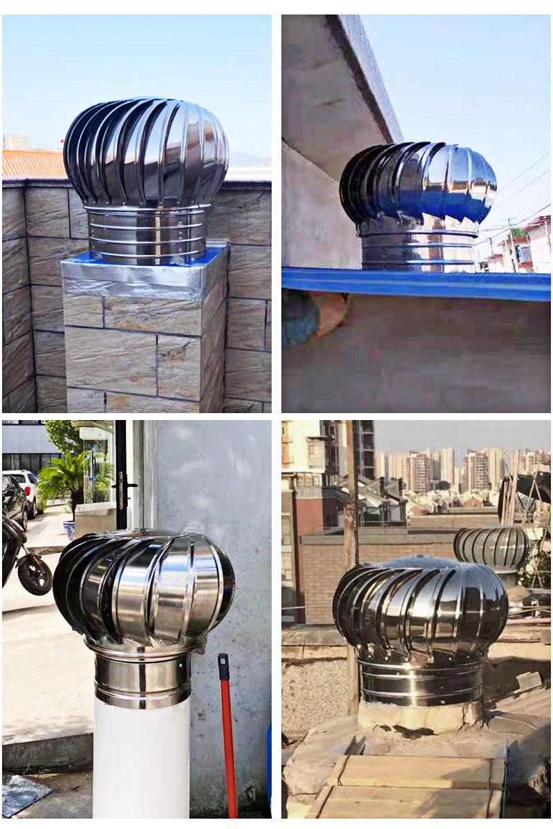不锈钢动力风帽厂房屋顶通风屋面烟管管道排气室内新风系统