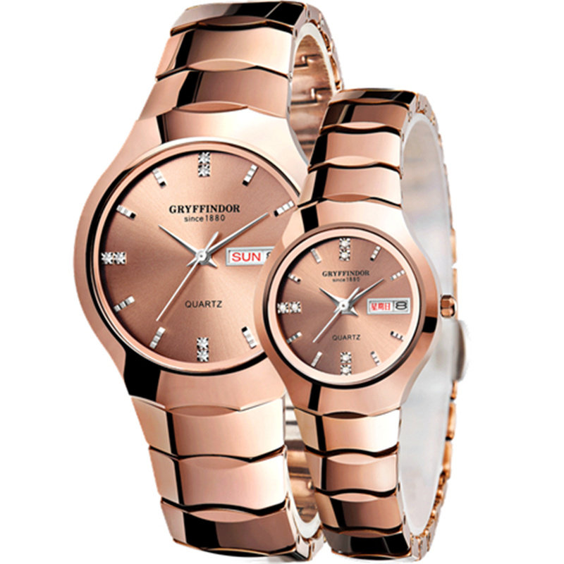 1314情人节名牌手表钨钢正品刻字潮情侣一对韩版男女防水石英表