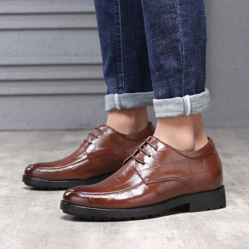 增高冬季男鞋10cm皮鞋男士鞋男8cm婚鞋男韩版单鞋