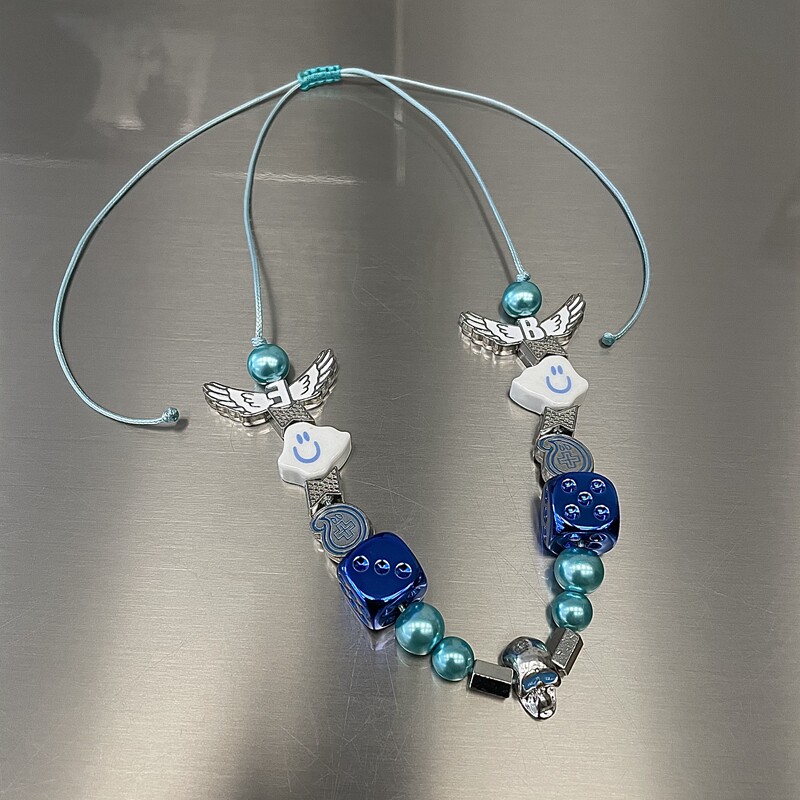 evaeblacklux联名云朵天使笑脸珍珠项链孩子王项链