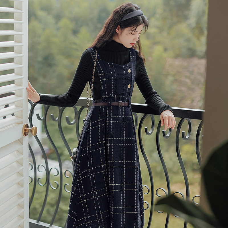 面试正式场合女装秋冬季教资教师试穿服装上班族连衣裙